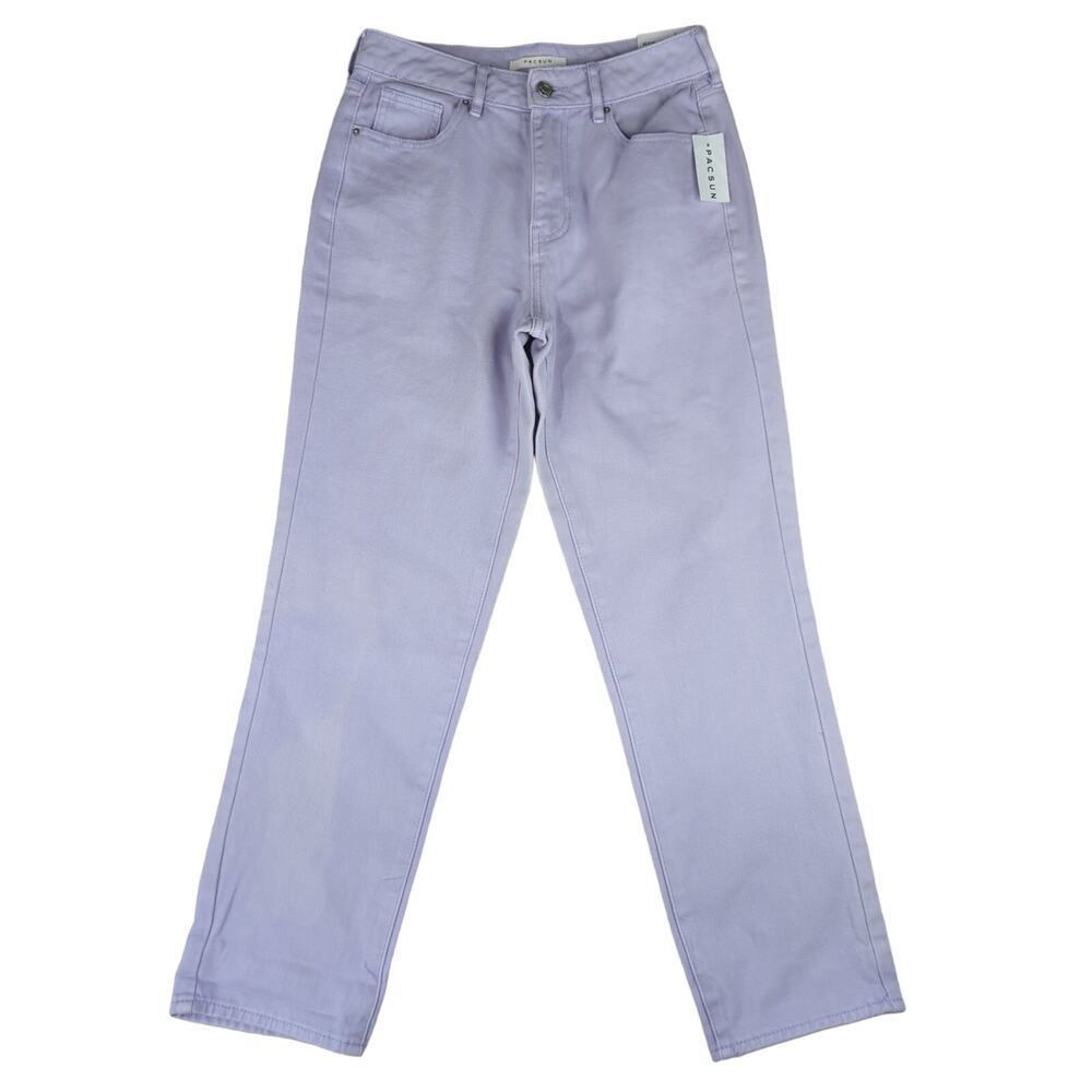 PacSun Mom Jean Purple Macaroon Women's 26 Rigid Denim High Rise Tapered Leg